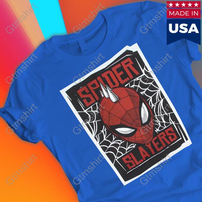 Official Spider Punk Merch Spider Slayers Poster Tee Heroesvillains