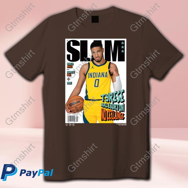 Official Pacers Team Store Adult Indiana Pacers Tyrese Haliburton SLAM Cover Shirt